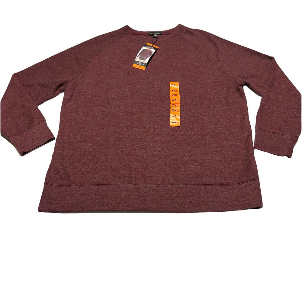 BANANA REPUBLIC Mens Red Textured Knit Crew Pullover Size XXL Soft Brushed NWT